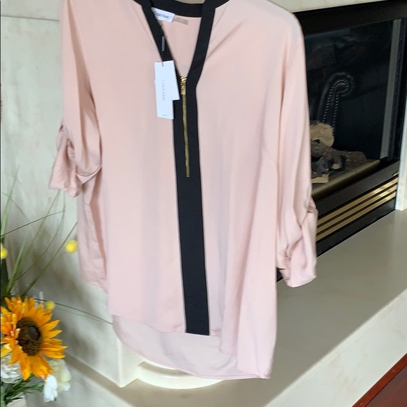 Calvin Klein Tops - Calvin Klein Tunic Popover with Gold Zipper 1X NWT